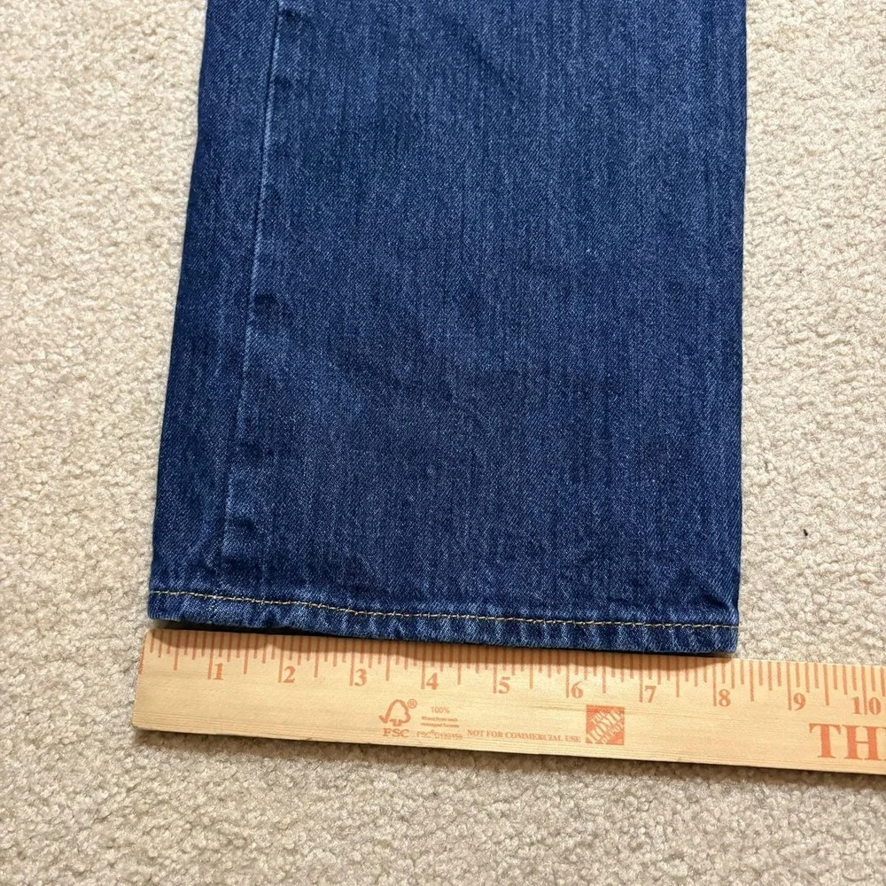 Levis 501 Jeans Mens 36x30 Dark Blue Regular Fit Straight Leg Denim Waterless